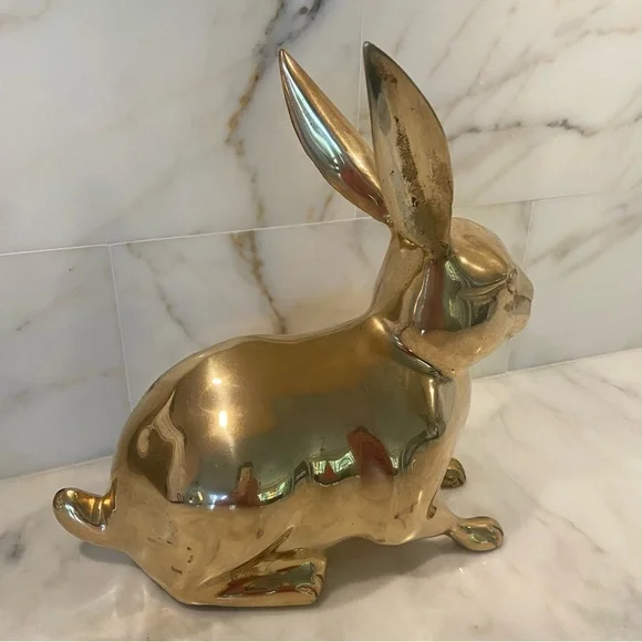 Large Brass Bunny Rabbit - Vintage - Picture 7 of 8